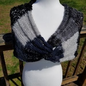 Handknitted multi-textured shrug, cowl, infinity